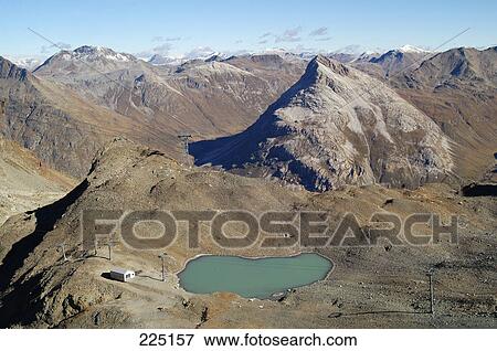 High angle view of a lake in the valley, St. Moritz, Switzerland View Large Photo Image Stock Photo - High angle view of a lake in the valley, St. Moritz, Switzerland . Fotosearch
