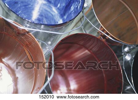 High angle view of empty paint cans View Large Photo Image Stock Image - High angle view of empty paint cans . Fotosearch