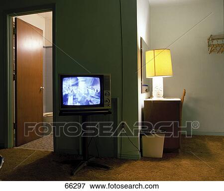 Stock Photo - Interiors of hotel room, USA . Fotosearch