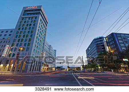 Stock Image - Landsberger Allee, Berlin, Germany, wide angle lens . Fotosearch