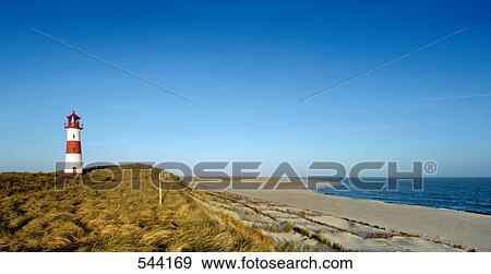 Lighthouse at coast, Sylt, Schleswig-Holstein, Germany View Large Photo Image Stock Photo - Lighthouse at coast, Sylt, Schleswig-Holstein, Germany . Fotosearch