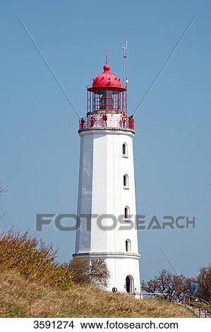 Lighthouse Dornbusch on Hiddensee Island, Germany View Large Photo Image Picture - Lighthouse Dornbusch on Hiddensee Island, Germany . Fotosearch