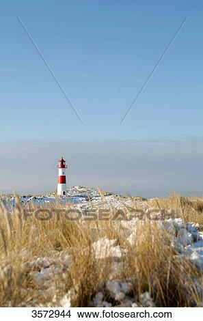 Picture - Lighthouse, Ellenbogen, Sylt, Schleswig-Holstein, Germany, Europe . Fotosearch