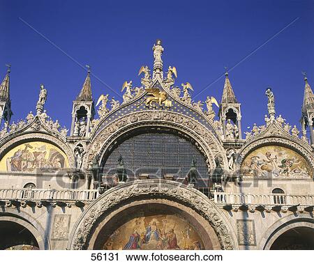 Stock Image - Low angle view of church, Venice, Italy, Europe . Fotosearch