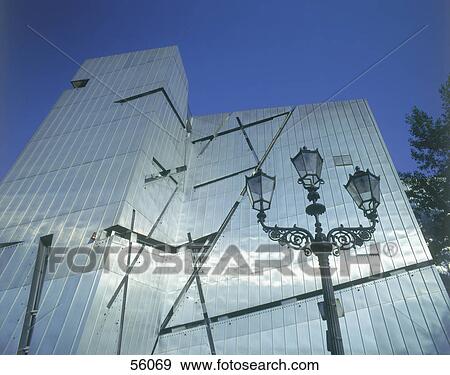 Stock Photo - Low angle view of lamppost in front of Jewish museum, Berlin, Germany, Europe . Fotosearch