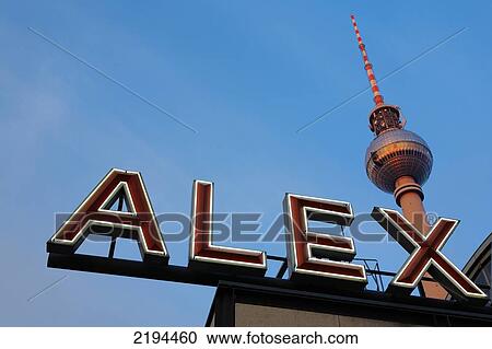 Stock Image - Low angle view of neon sign . Fotosearch