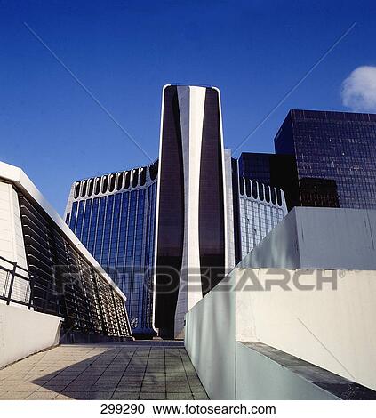 Low angle view of office buildings, La Defense, Paris, France View Large Photo Image Stock Image - Low angle view of office buildings, La Defense, Paris, France . Fotosearch