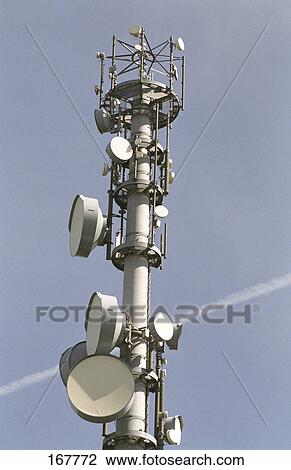 Microwave antenna on telecommunication tower View Large Photo Image Stock Image - Microwave antenna on telecommunication tower . Fotosearch