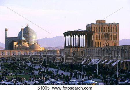 Stock Photography - Mosque in city, Masjid-e Imam, Meydan-e Imam, Isfahan, Iran . Fotosearch
