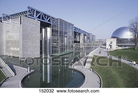 Museum with movie theater in park, La Geode, Parc de la Villette, Paris, France View Large Photo Image Stock Image - Museum with movie theater in park, La Geode, Parc de la Villette, Paris, France . Fotosearch