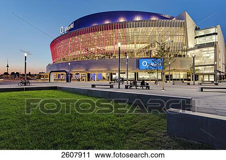 Office building lit up at dusk, O2 world, Kreuzberg, Berlin, Germany View Large Photo Image Stock Image - Office building lit up at dusk, O2 world, Kreuzberg, Berlin, Germany . Fotosearch