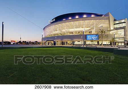 Office building lit up at dusk, O2 world, Kreuzberg, Berlin, Germany View Large Photo Image Stock Photo - Office building lit up at dusk, O2 world, Kreuzberg, Berlin, Germany . Fotosearch