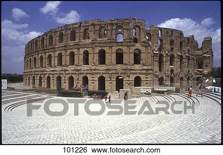 Old ruin of amphitheatre, El Djem, Mahdia Governorate, Tunisia View Large Photo Image Stock Photograph - Old ruin of amphitheatre, El Djem, Mahdia Governorate, Tunisia . Fotosearch