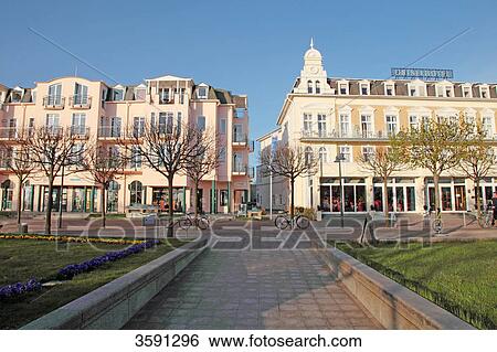 Pedestrian area in Ahlbeck, Usedom, Germany View Large Photo Image Stock Photograph - Pedestrian area in Ahlbeck, Usedom, Germany . Fotosearch