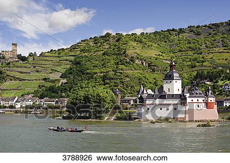 Stock Photograph - Pfalzgrafenstein Castle in the Rhine, Kaub, Germany . Fotosearch