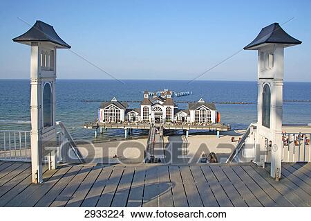 Pier at Sellin, Rugen Island, Germany, vanishing point View Large Photo Image Picture - Pier at Sellin, Rugen Island, Germany, vanishing point . Fotosearch