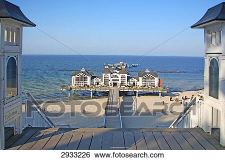 Stock Photograph - Pier at Sellin, Rugen Island, Germany, vanishing point . Fotosearch