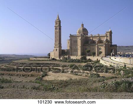 Stock Image - Pilgrimage church Ta Pinu, Gozo, Malta . Fotosearch