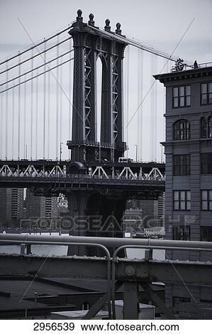 Pillar of the Manhattan Bridge, New York City, USA View Large Photo Image Stock Photo - Pillar of the Manhattan Bridge, New York City, USA . Fotosearch