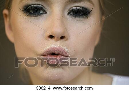 Picture - Portrait of young woman alluring . Fotosearch