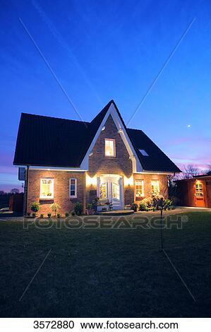 Stock Image - Private residential building, Schleswig-Holstein, Germany, Europe . Fotosearch