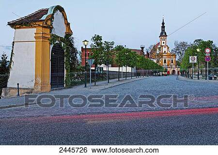 Road leading to church, Niederlausitz, Schiefe Kapelle, Brandenburg, Germany View Large Photo Image Stock Photograph - Road leading to church, Niederlausitz, Schiefe Kapelle, Brandenburg, Germany . Fotosearch