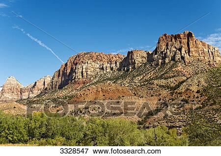 Stock Photo - Rock formation in Zion National Park, Utah, USA . Fotosearch