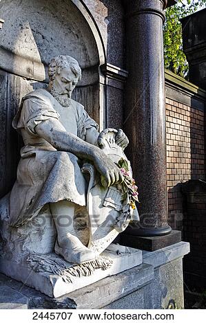 Sculpture in cemetery, Friedrichshain, Berlin, Germany View Large Photo Image Stock Photo - Sculpture in cemetery, Friedrichshain, Berlin, Germany . Fotosearch