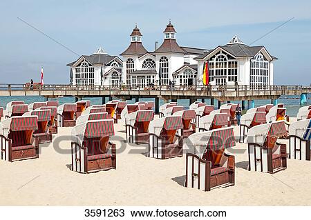 Sellin Beach with pier, Ruegen, Germany View Large Photo Image Stock Image - Sellin Beach with pier, Ruegen, Germany . Fotosearch
