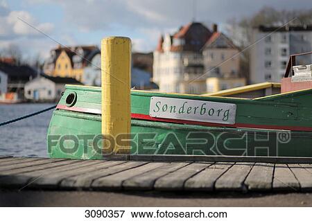 Stock Photo - Ship in harbour, Sonderburg, Denmark, cropped . Fotosearch