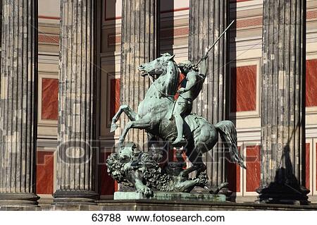 Side profile of statue in front of museum, Berlin, Germany, Europe View Large Photo Image Stock Photo - Side profile of statue in front of museum, Berlin, Germany, Europe . Fotosearch