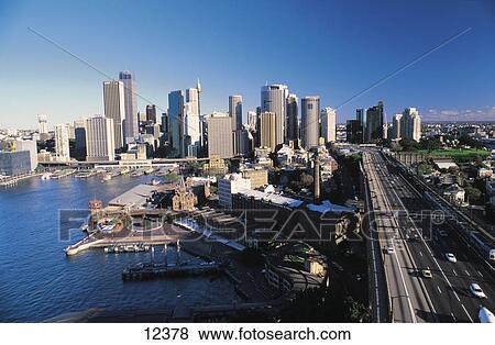 Skyscrapers at waterfront, Sydney, New South Wales, Australia View Large Photo Image Stock Photo - Skyscrapers at waterfront, Sydney, New South Wales, Australia . Fotosearch
