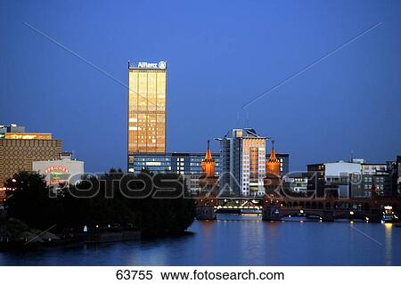 Skyscrapers illuminated at night, Berlin, Germany, Europe View Large Photo Image Stock Photography - Skyscrapers illuminated at night, Berlin, Germany, Europe . Fotosearch