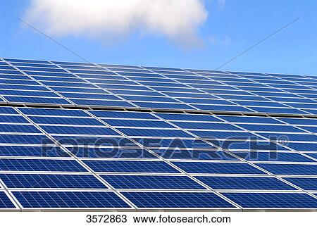 Stock Image - Solar power system, Schleswig-Holstein, Germany, Europe . Fotosearch
