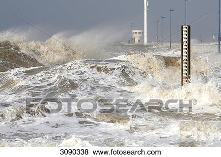 Storm tide, Dagebuell, Schleswig-Holstein, Germany View Large Photo Image Stock Photo - Storm tide, Dagebuell, Schleswig-Holstein, Germany . Fotosearch