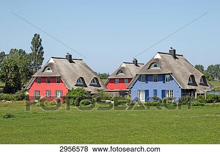 Thatched house in Darss, Germany View Large Photo Image Stock Photo - Thatched house in Darss, Germany . Fotosearch