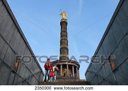 Tourists in front of column, Victory Column, Berlin, Germany View Large Photo Image Stock Image - Tourists in front of column, Victory Column, Berlin, Germany . Fotosearch