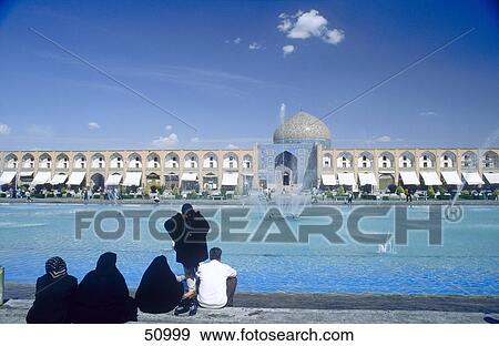 Tourists in front of mosque, Sheikh Lotfollah Mosque, Meydan-e Imam, Isfahan, Iran View Large Photo Image Stock Photo - Tourists in front of mosque, Sheikh Lotfollah Mosque, Meydan-e Imam, Isfahan, Iran . Fotosearch
