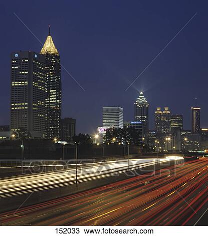 Traffic of road with buildings in background, Atlanta, Georgia, Usa View Large Photo Image Stock Image - Traffic of road with buildings in background, Atlanta, Georgia, Usa . Fotosearch