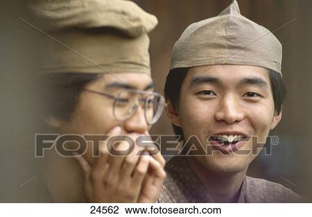 Two young men smiling, Kyoto, Japan View Large Photo Image Stock Image - Two young men smiling, Kyoto, Japan . Fotosearch