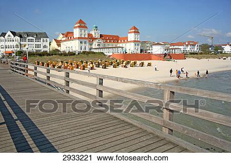 View from the pier of Binz to the Kurhaus, Rugen Island, Germany View Large Photo Image Stock Image - View from the pier of Binz to the Kurhaus, Rugen Island, Germany . Fotosearch