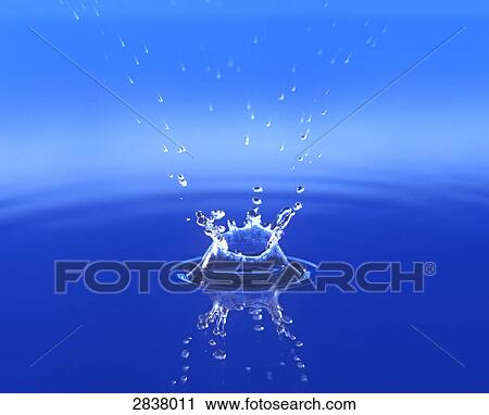 Water drop in blue water View Large Photo Image Stock Image - Water drop in blue water . Fotosearch
