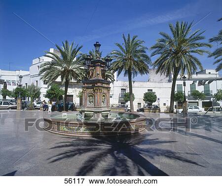 Stock Photo - Water fountain in town, Vejer de la Frontera, Andalusia, Spain . Fotosearch