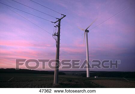 Wind turbine on landscape View Large Photo Image Stock Image - Wind turbine on landscape . Fotosearch