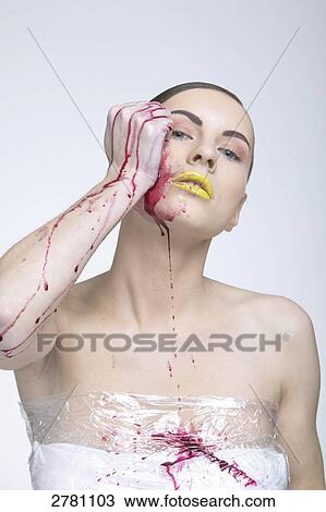 woman wrapped in foil, portrait View Large Photo Image Stock Image - woman wrapped in foil, portrait . Fotosearch