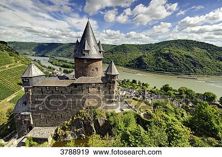 Stock Photo - Youth hostel Stahleck Castle, Germany . Fotosearch