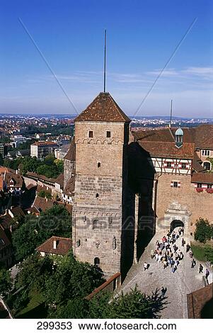 Aerial view of castle, Kaiserburg Castle, Nuremberg, Bavaria, Germany View Large Photo Image Stock Image - Aerial view of castle, Kaiserburg Castle, Nuremberg, Bavaria, Germany . Fotosearch