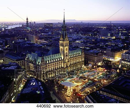 Aerial view of Christmas fair, Hamburg, Germany View Large Photo Image Stock Image - Aerial view of Christmas fair, Hamburg, Germany . Fotosearch