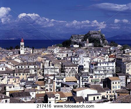 Stock Photograph - Aerial view of city . Fotosearch