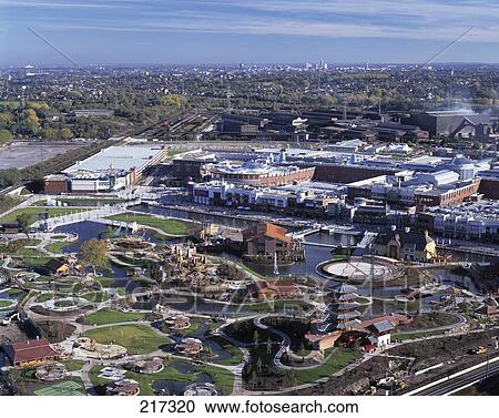 Stock Image - Aerial view of garden . Fotosearch